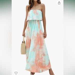 Summer Strapless Maxi Dress